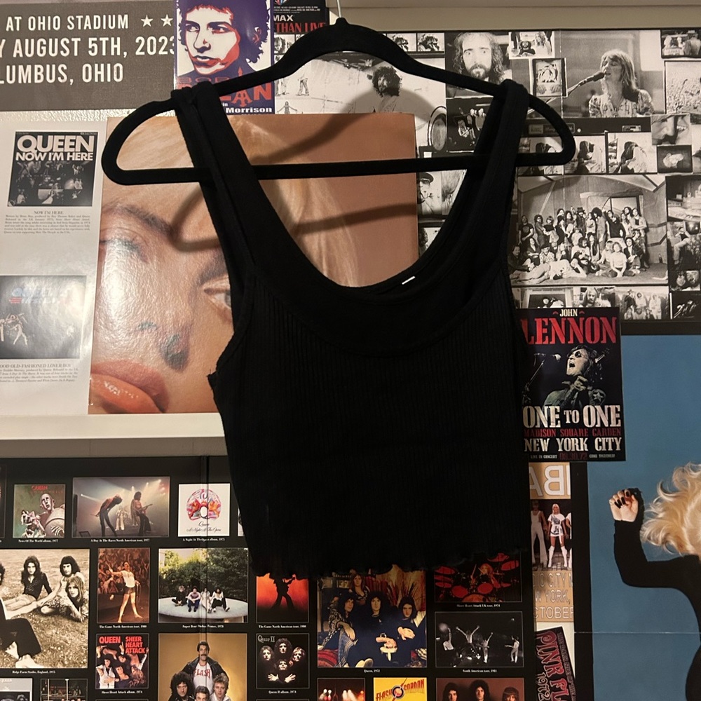 cute black tank top with two layers